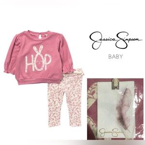 🆕JESSICA SIMPSON BABY - 3/6M - NWT - 2PC BUNNY OUTFIT